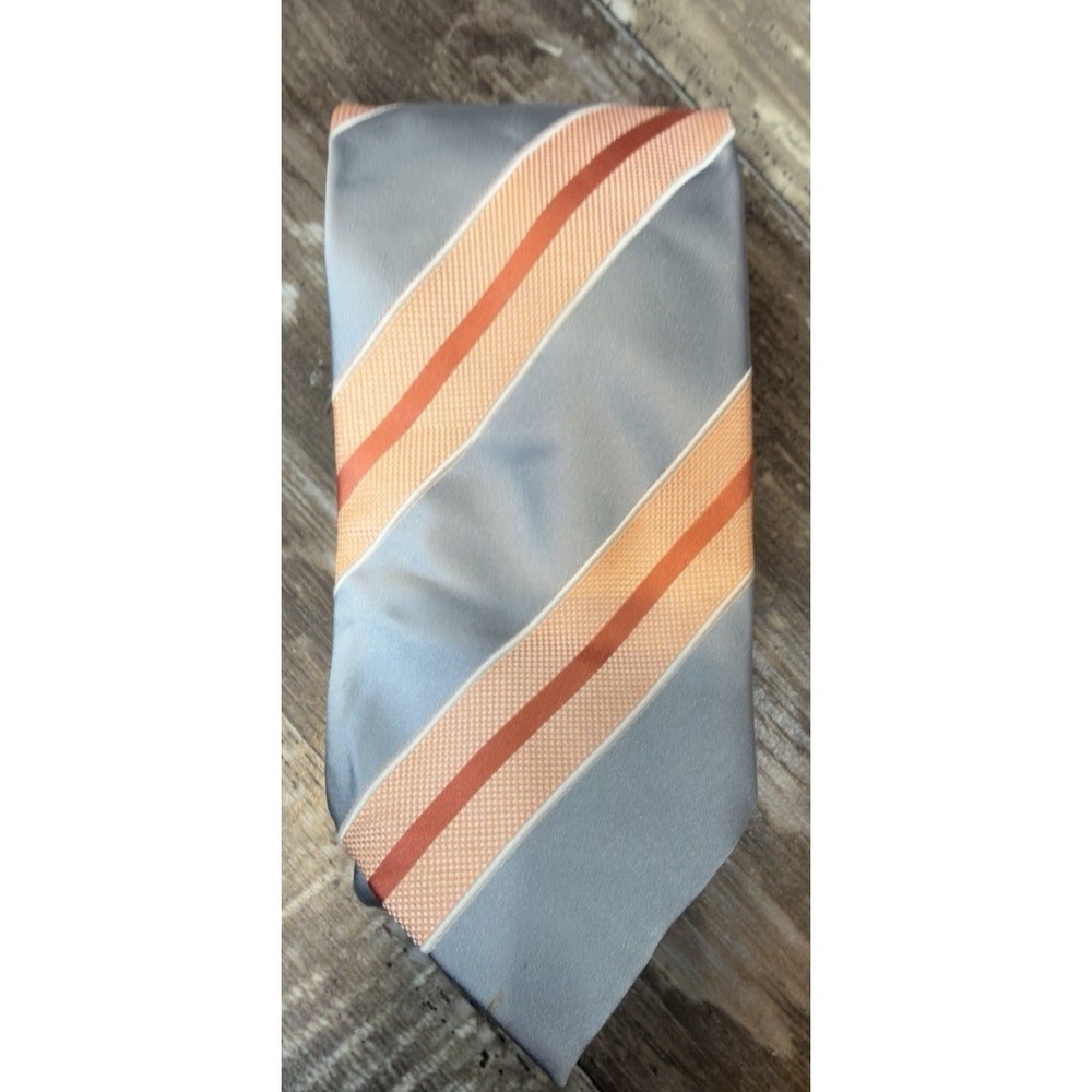 Donald J Trump Signature Collection Mens Tie Blue Orange Stripe Necktie